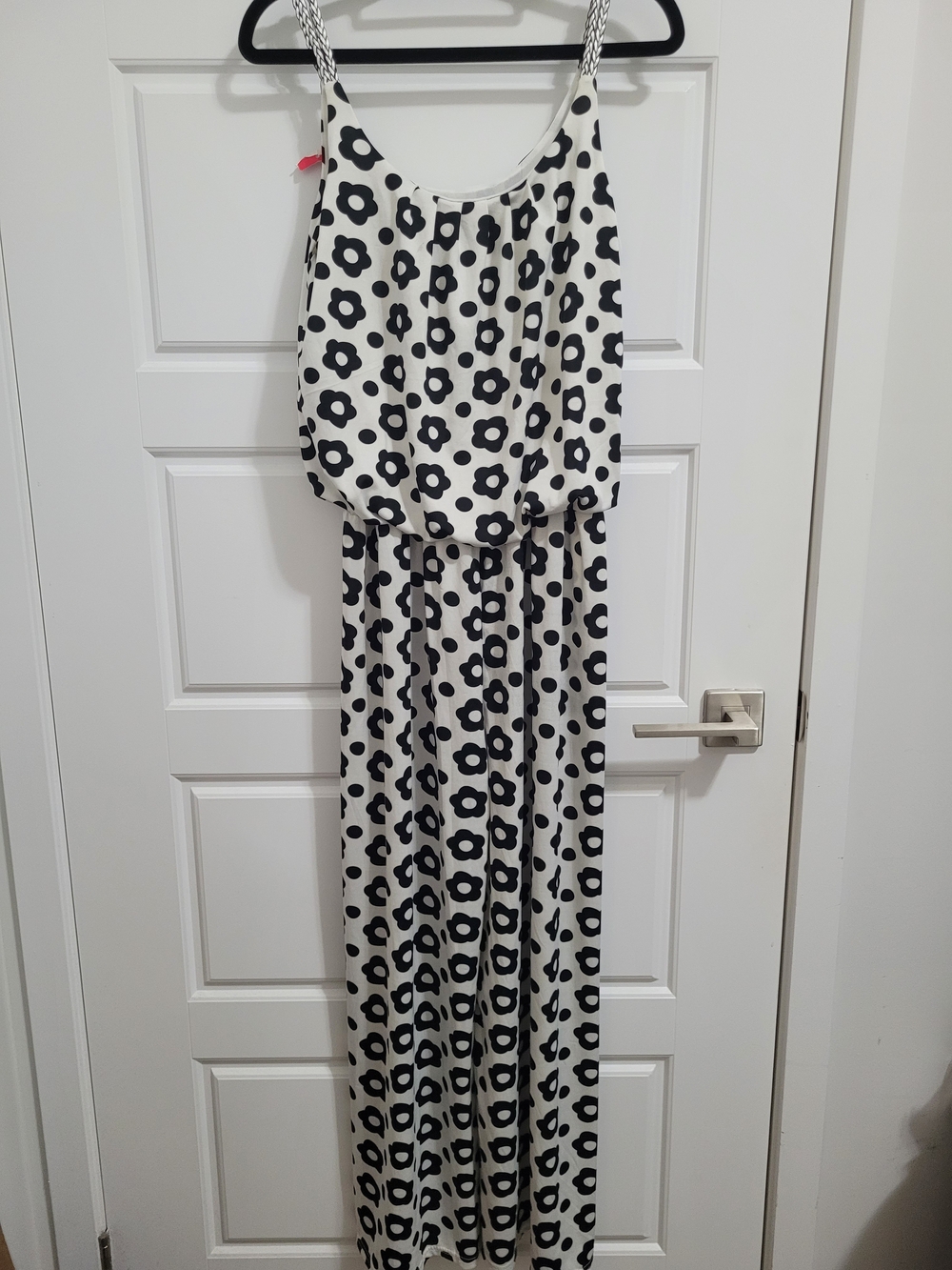 Source Unknown Black and White Floral Maxi Jumpsuit